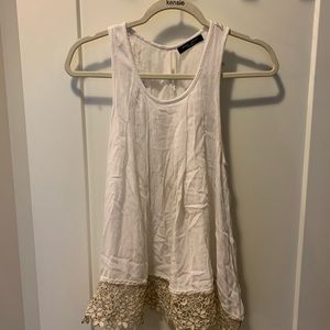 White Tank with Gold Accent